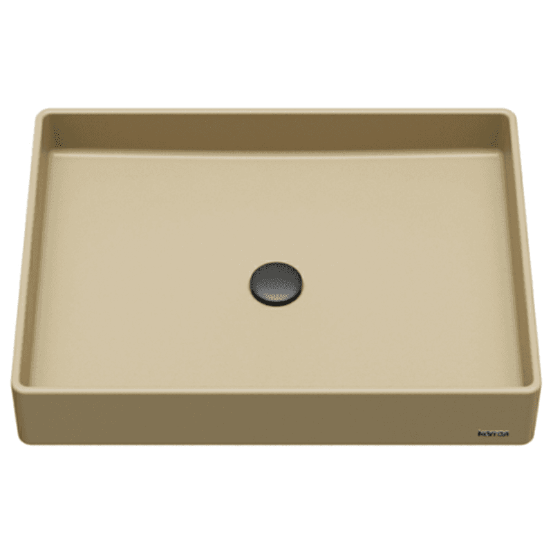 Sternhagen Quartz Rectangular Bathroom Vessel Sink, 23-5/8" x 17-3/4" x 4", Pale Gold