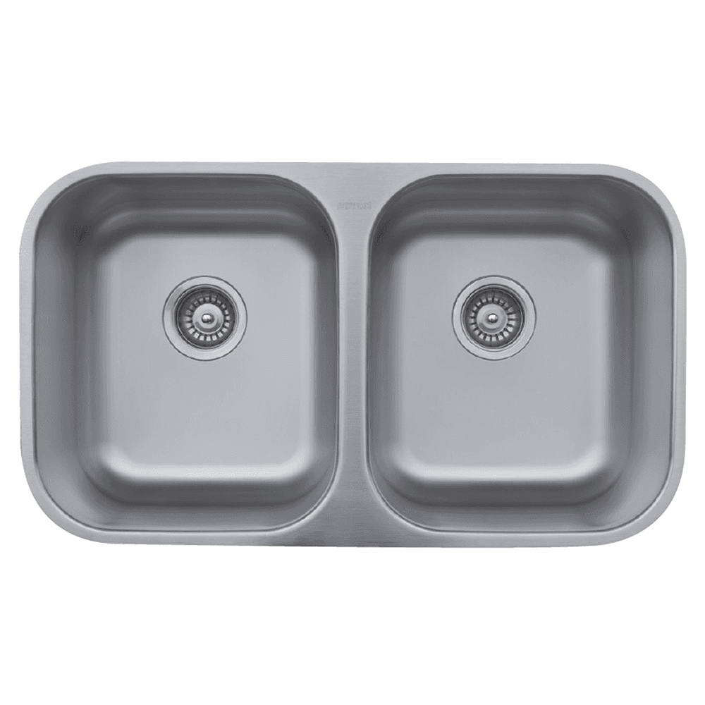 U-5050 Stainless Steel Under Mount 18G Double Bowl Kitchen Sink, 31-1/2" x 18-1/8" x 8-3/4