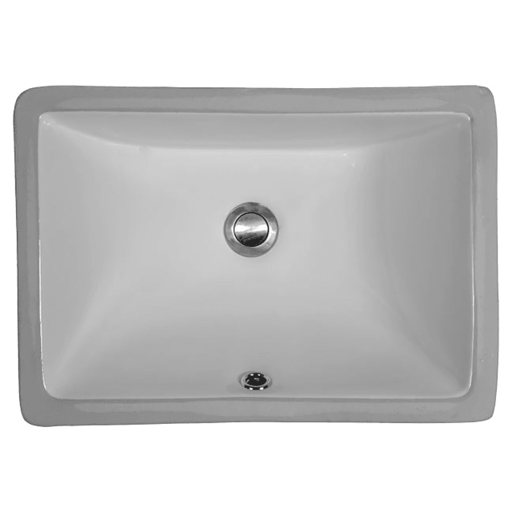 Vitreous China Undermount Single Bowl Vanity Sink, 18" x 13" x 5-3/4", White