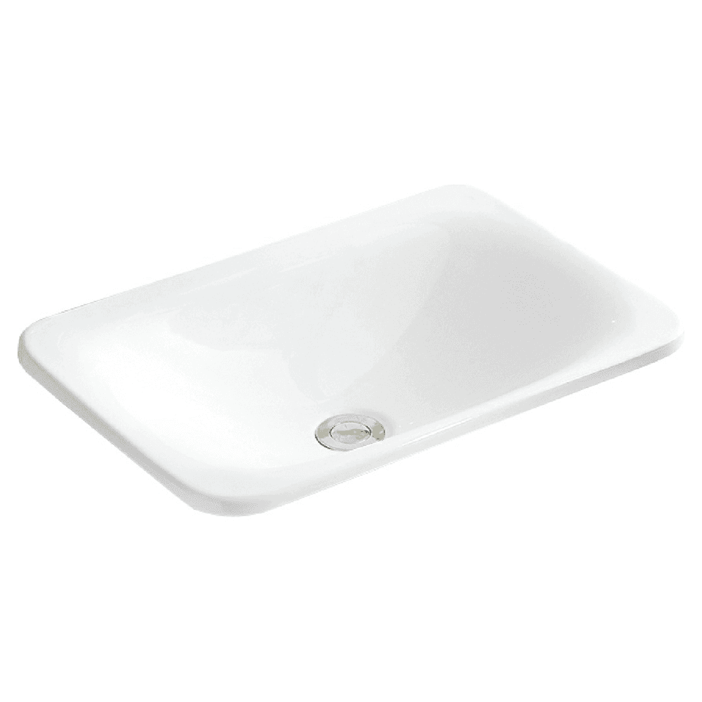 Valera Top Mount Vitreous China Single Bowl Bathroom Vessel Sink, 21-1/8" x 14-1/2" x 4", White