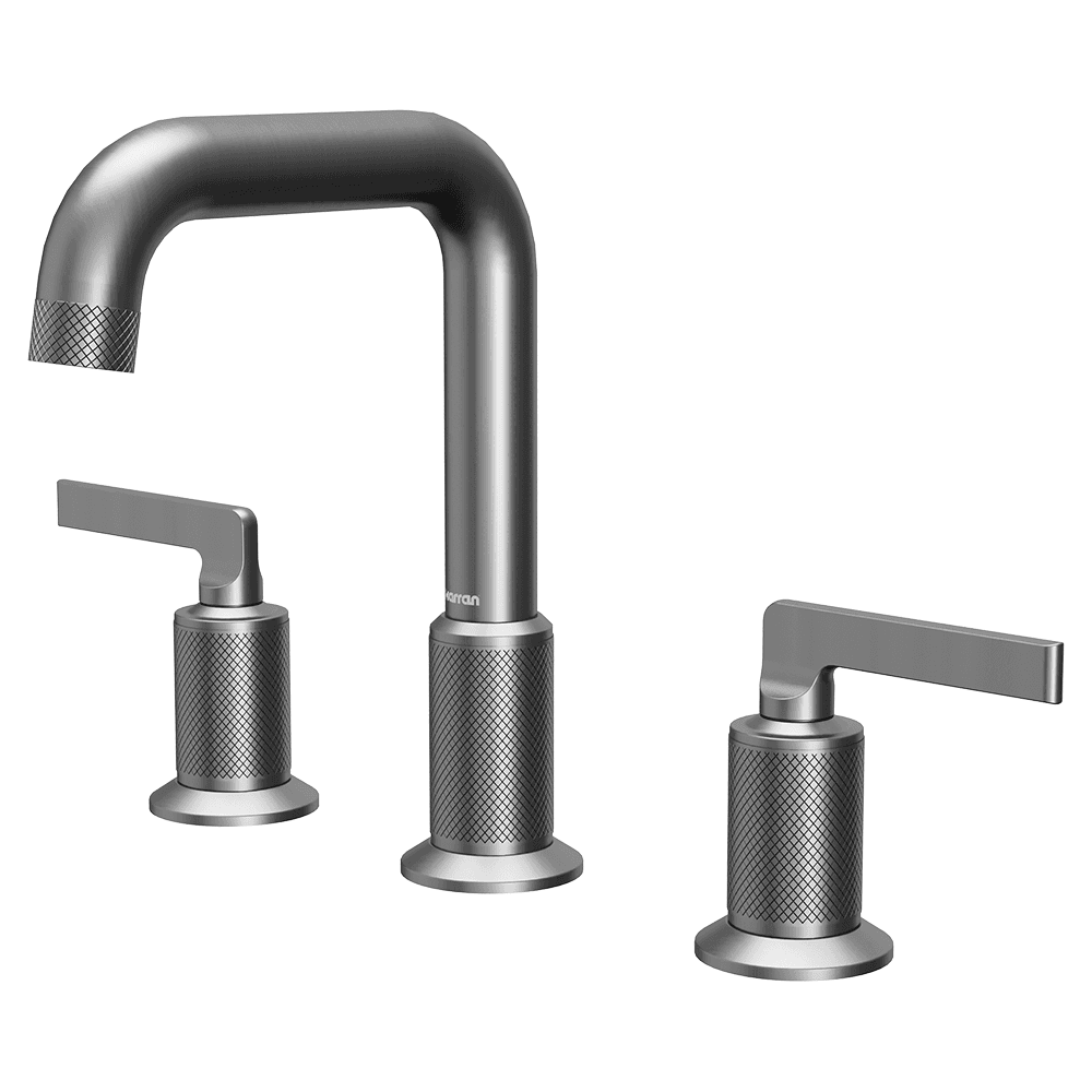 Gillingham Double-Handle Three Hole Widespread Basin Bathroom Faucet, Gunmetal Gray