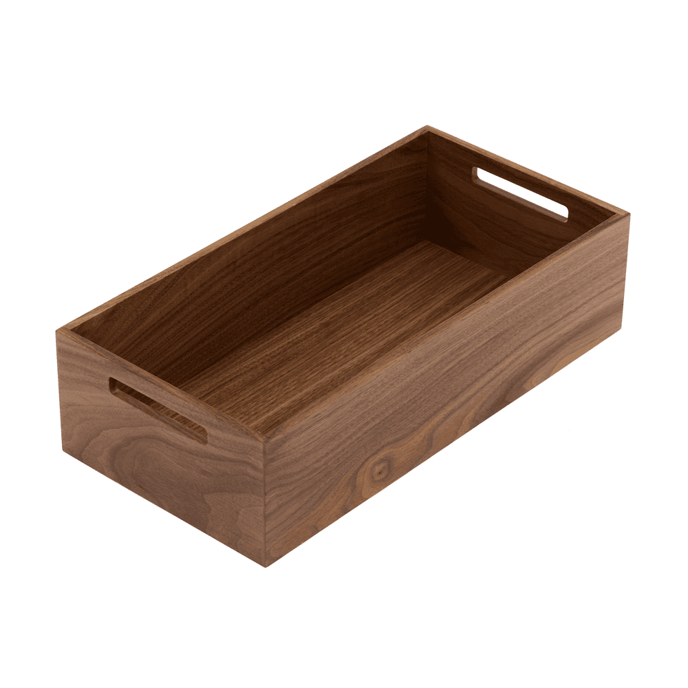 8-3/8" StraightLine Wooden Box with Grip Holes, Walnut