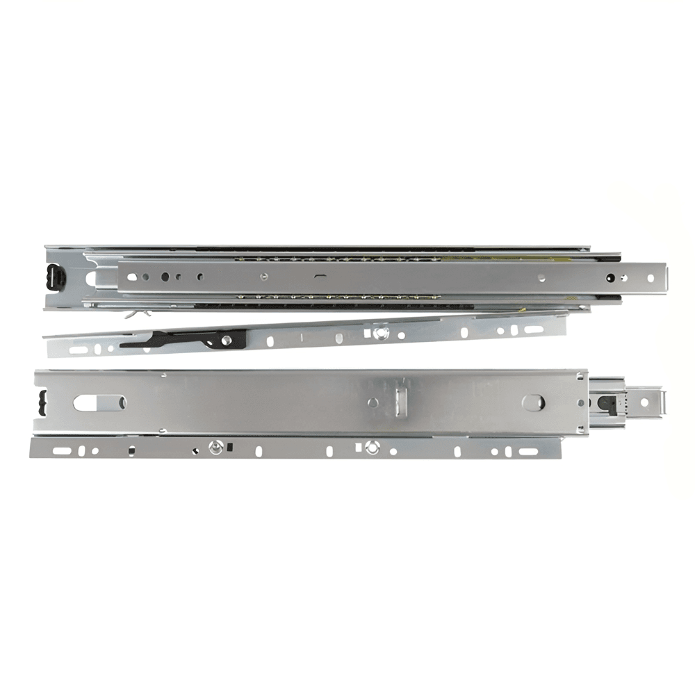 6505 Drawer Slide with 125lb Capacity, 1" Overtravel Extension, Side-Mount, Zinc, 16"
