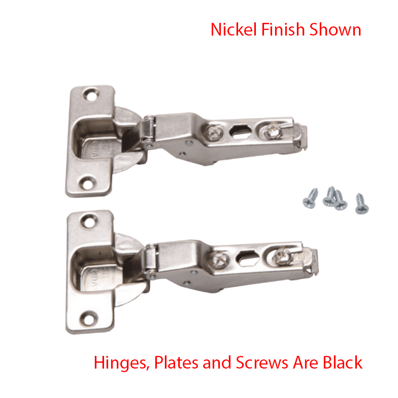 Inset Door Hinge Kit for KV Pocket Door Slides for 3/4" Door Thickness, 3/4" Cup Diameter, Self-Closing, Black