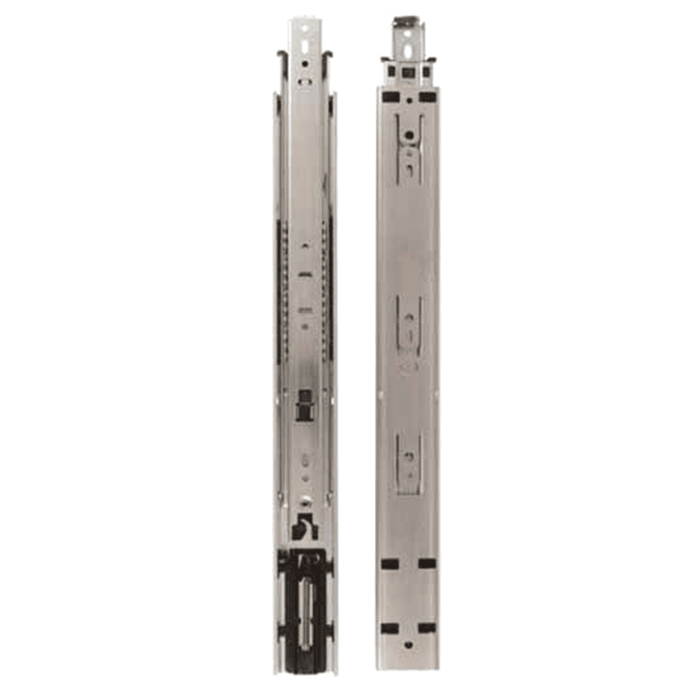 8419 Drawer Slide with 100lb Capacity, Overtravel Extension, Side-Mount, Self-Closing, Anochrome, 16