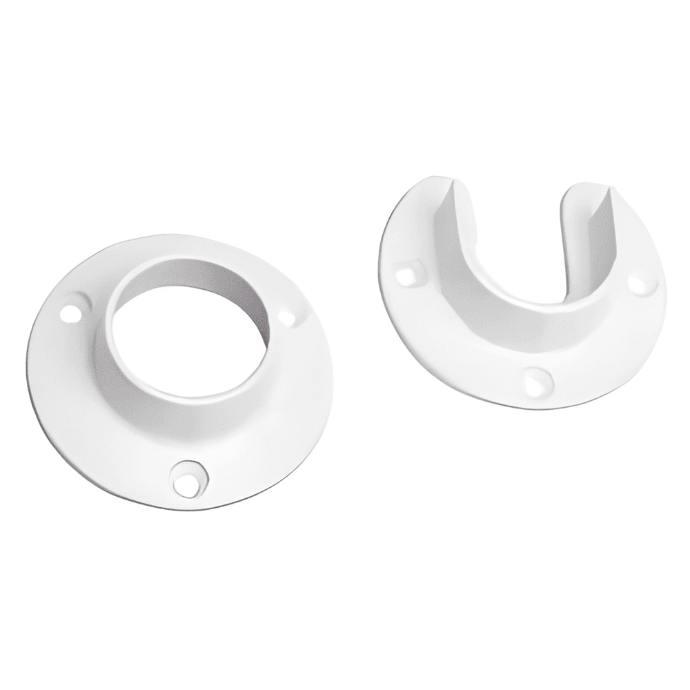 1-5/16" Pole Sockets, White, 1 Open, 1 Closed