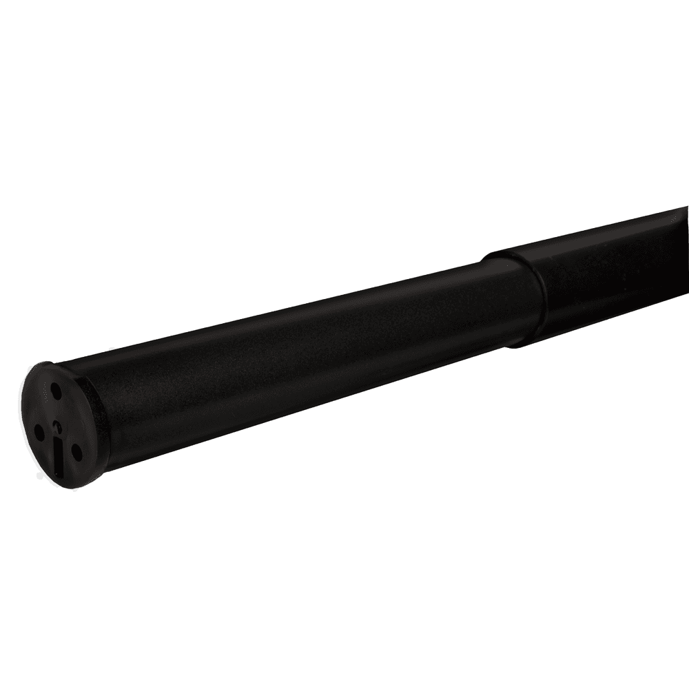 1-1/4" Diameter 72"-120" Long Adjustable Closet Rod, Satin Black