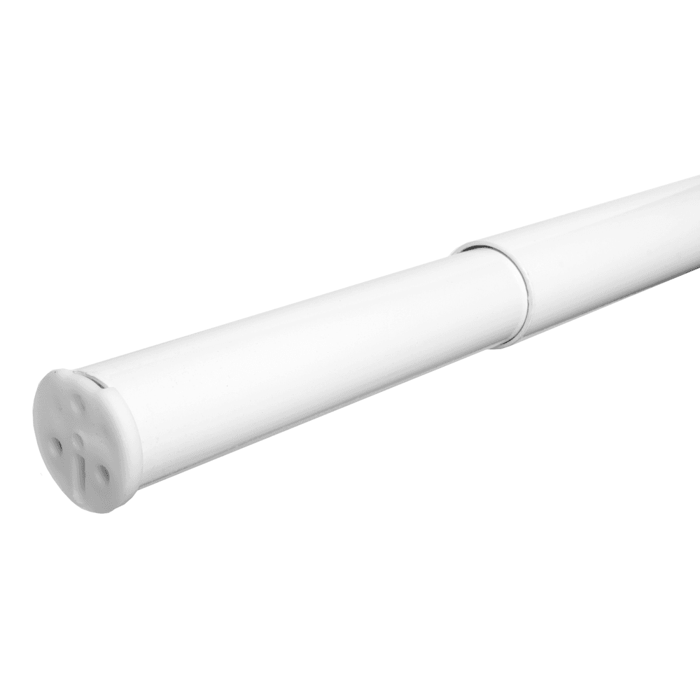 1-1/4" Diameter 72"-120" Long Adjustable Closet Rod, White
