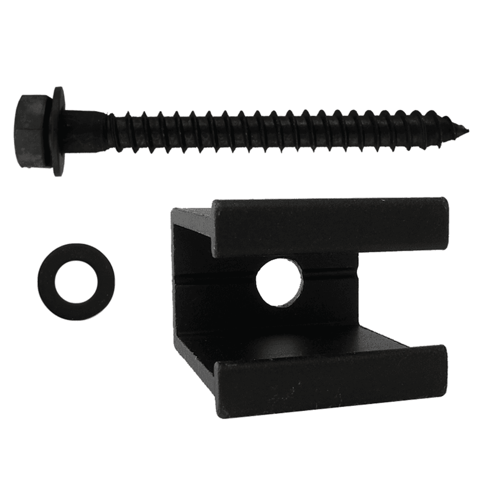 Barn Door Flat Rail Bracket Kit, Black Finish