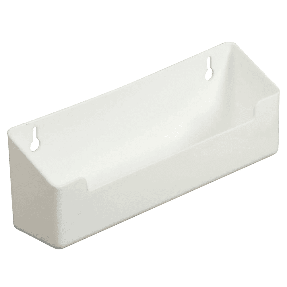 8-5/8" White Standard Sink Tip-Out Tray Without Tab Stop