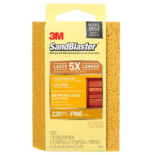 220 Grit Edge Detailing Sanding Sponge, 4-1/2" x 2-1/2" x 1