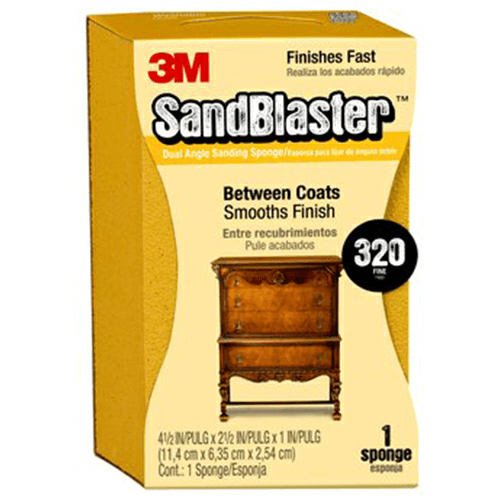 320 Grit Edge Detailing Sanding Sponge, 4-1/2" x 2-1/2" x 1