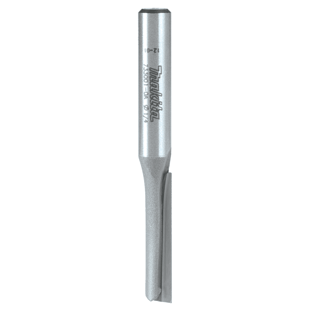 1/4" x 2" Straight Router Bit, 1-Flute, 1/4" Shank