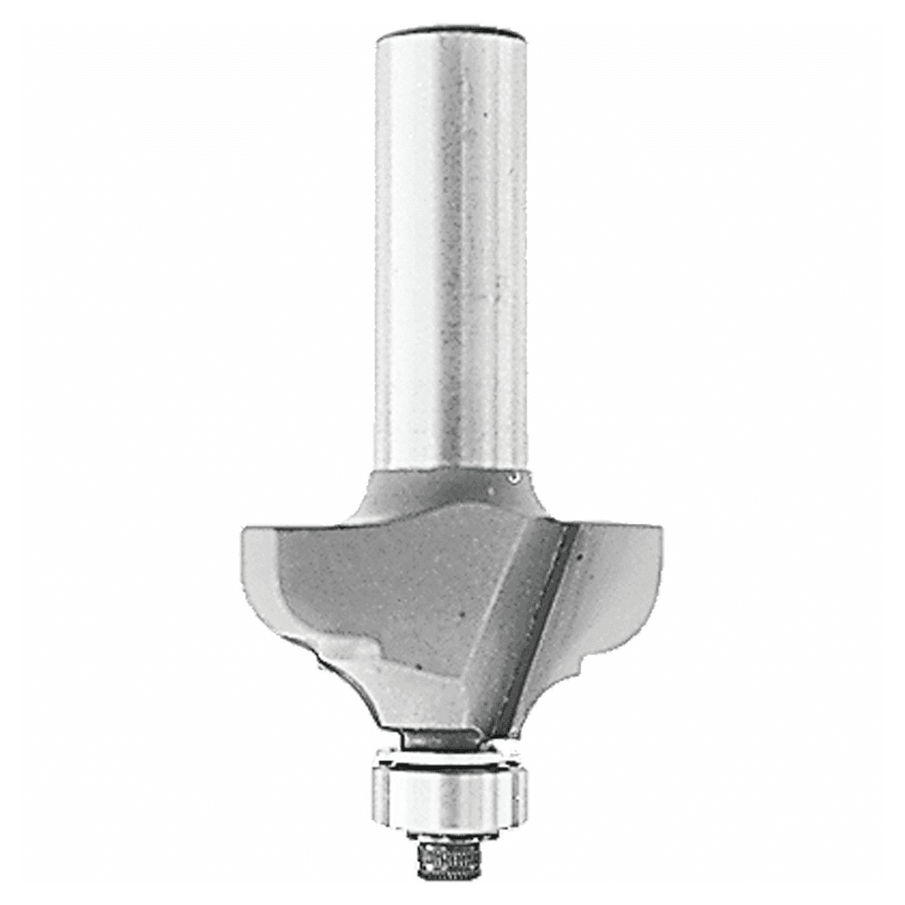 1-1/8" x 5/32" Radius Bead/Cove Router Bit, 2 Flute, 1/4" Shank