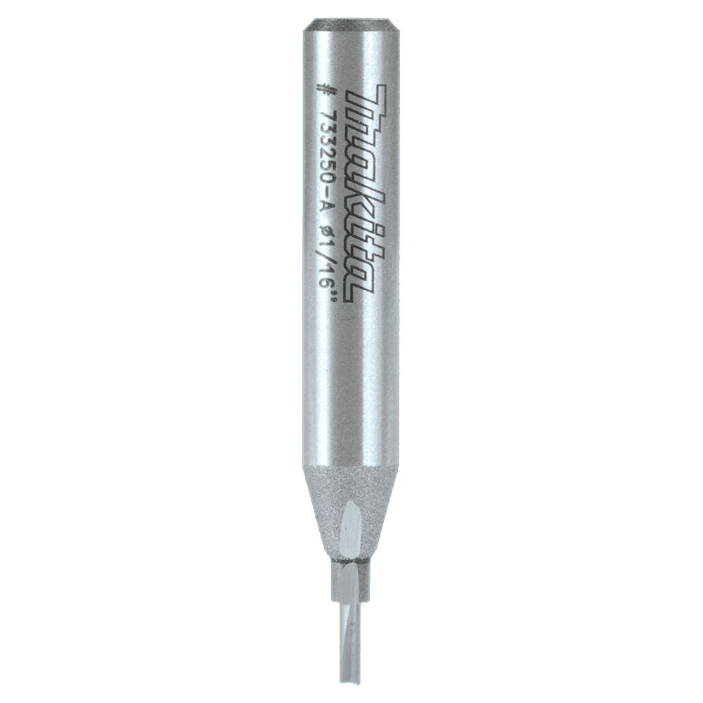 1/16" x 1-5/8" Straight Router Bit, 2-Flute, 1/4" Shank