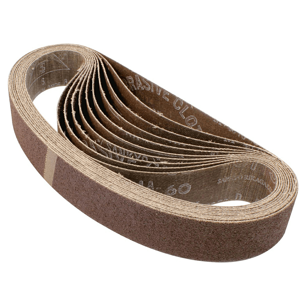 1-1/8" x 21" 60 Grit Abrasive Belt, Aluminum Oxide (10/Pack)
