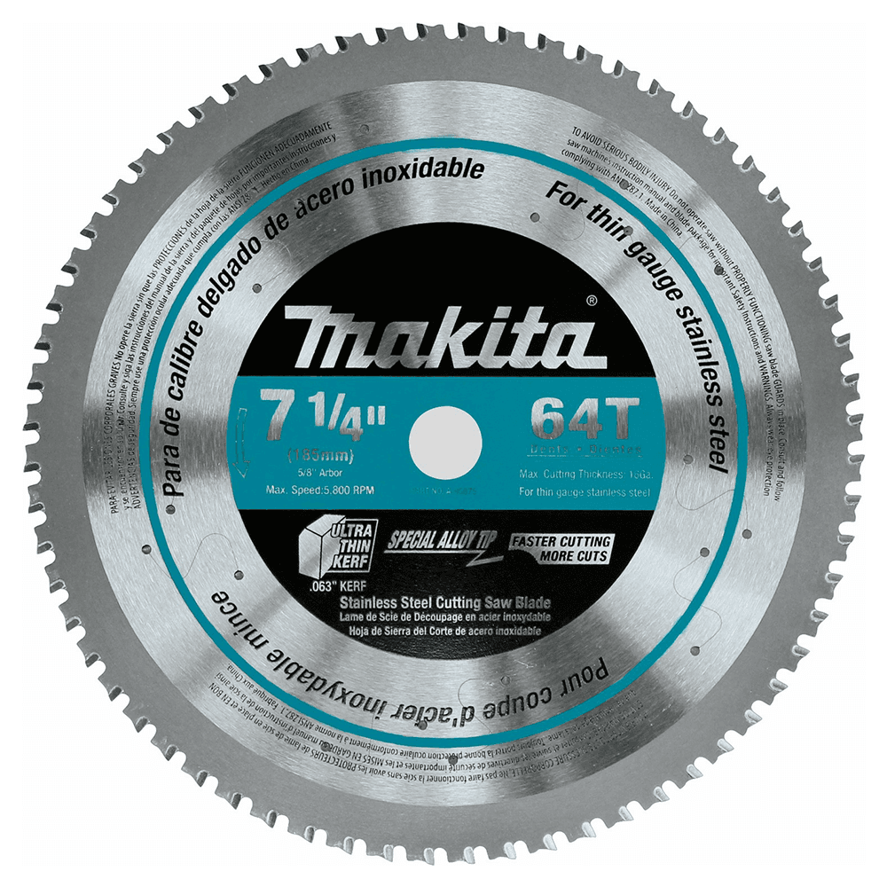 7-1/4" x 64 Teeth Cross-Cut Saw Blade