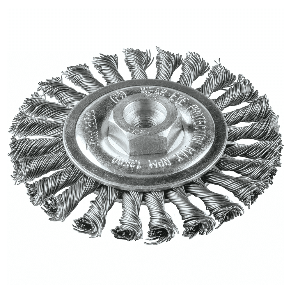 4" Knot Cable Twist Wire Wheel, M10 x 1.25 Arbor Hole