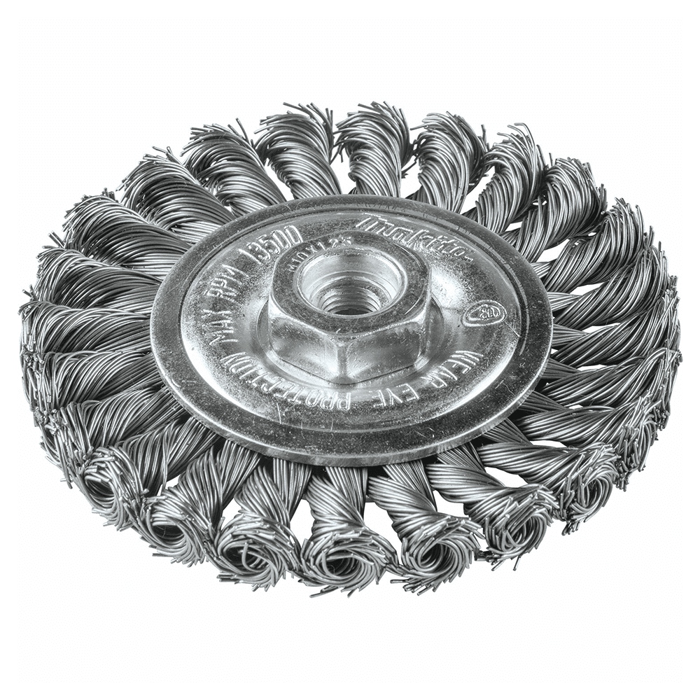 4" Knot Twist Wire Wheel, M10 x 1.25 Arbor Hole