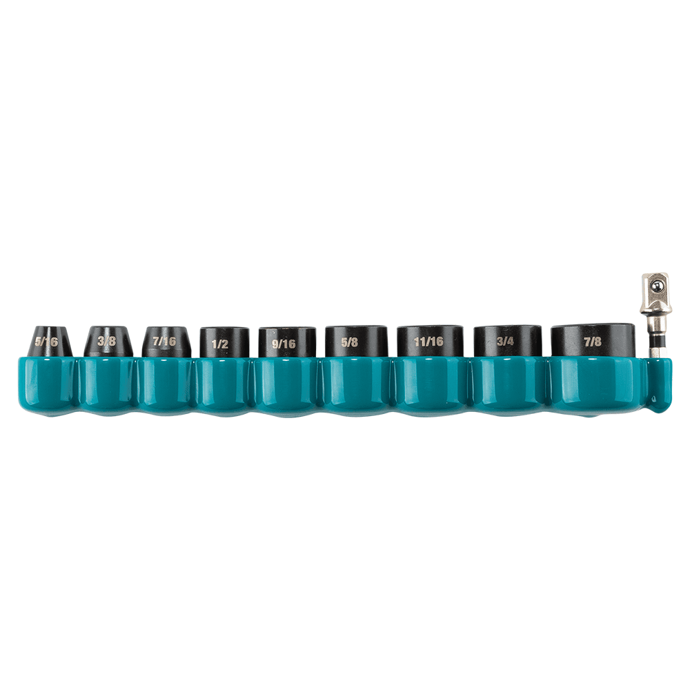 10-Piece 6-Point SAE Impact Socket Set with Standard Impact XPS Socket Adapter