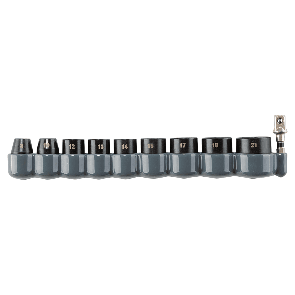 Impact XPS 3/8" 10-Piece Drive 6-Point Metric Impact Socket Set with Standard Socket Adapter