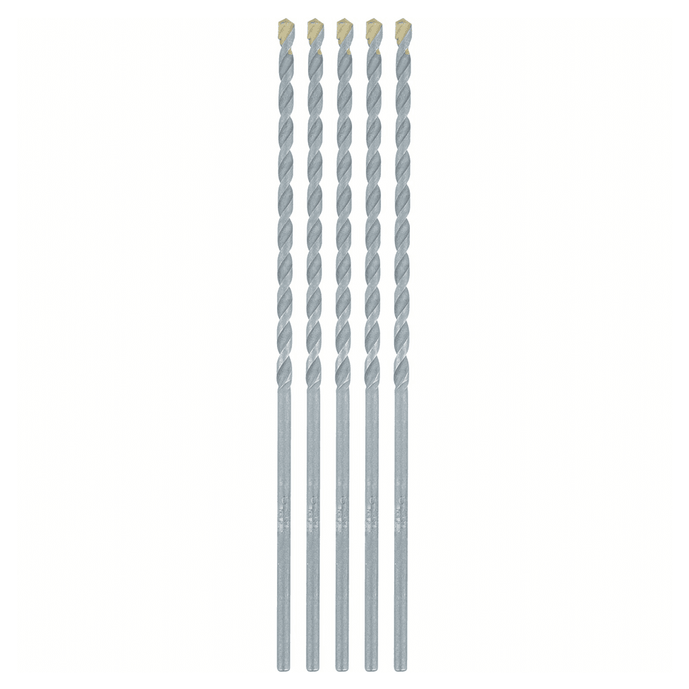5/32" x 6" Carbide Tipped Percussion Masonry Hammer Drill Bit (5/Pack)