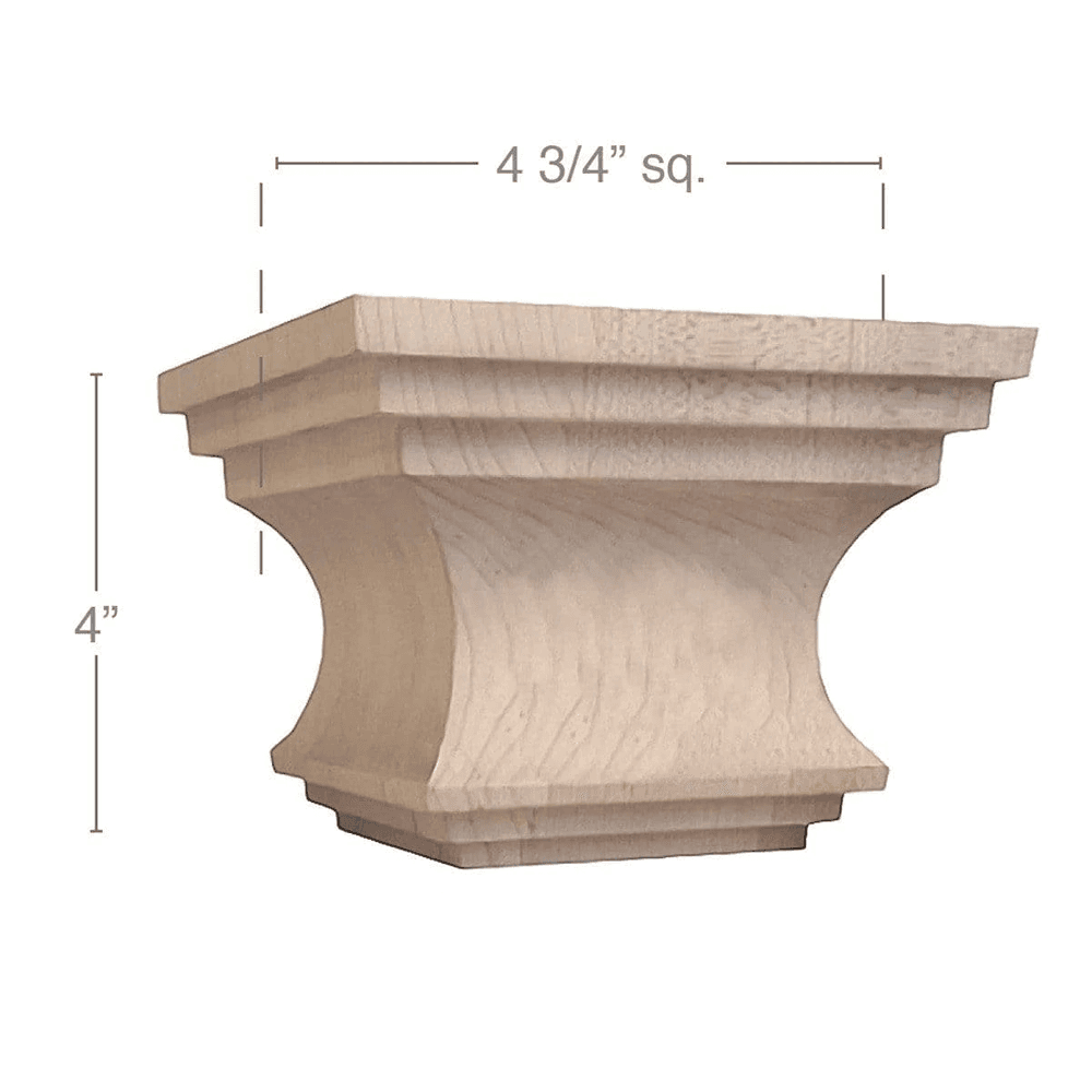 4" x 4-3/4" x 4-3/4" x 4-3/4, Maple