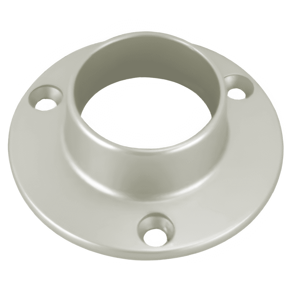 32mm Diameter Closed Flange for Round Closet Rods, Satin Nickel Finish