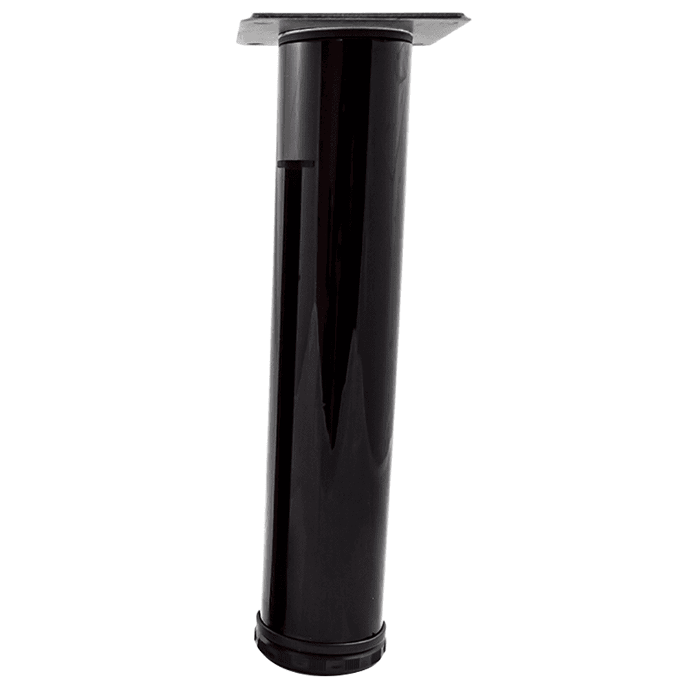 2" Diameter x 10" High Como Furniture Leg, Glossy Black