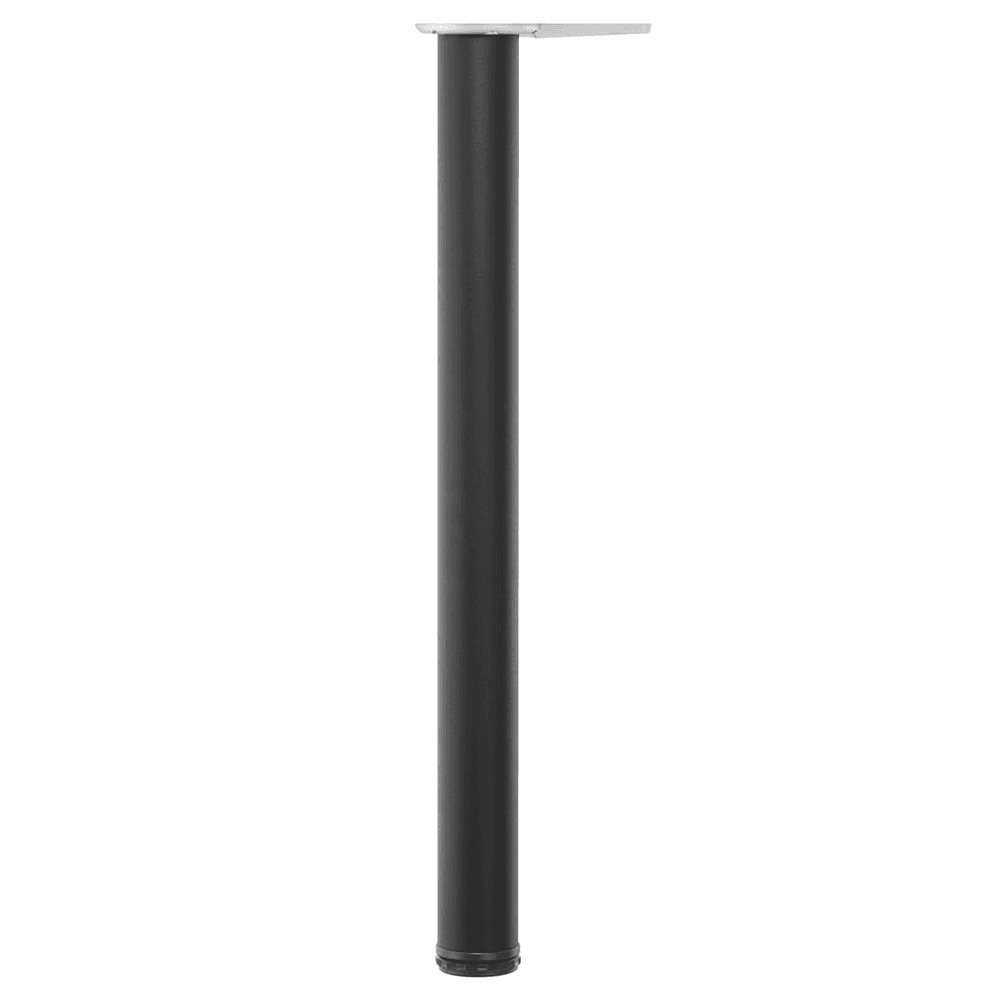 2-3/8" Diameter x 27-3/4" High Hamburg Single Table Leg, Matte Black