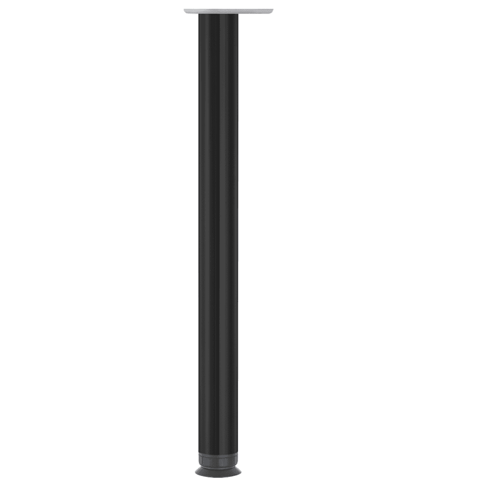 2-3/8" Diameter x 27-3/4" High Zoom Table Leg, Glossy Black 4/Set