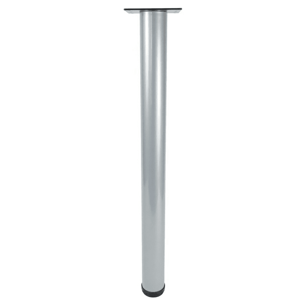 2-3/8" Diameter x 40-3/4" High Rockwell Single Table Leg, Aluminum Silver