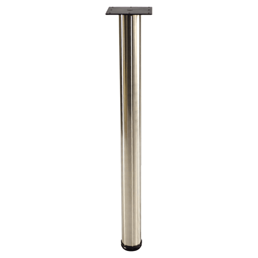 2-3/8" Diameter x 40-3/4" High Rockwell Single Table Leg, Brushed Steel