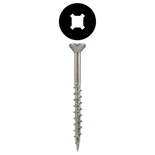 #8 x 1-3/4" Flat Head Assembly Screws, Square/Phillips Drive Coarse Thread with Nibs and Double Auger Point, Zinc, Box of 1 Thousand by Quickscrews