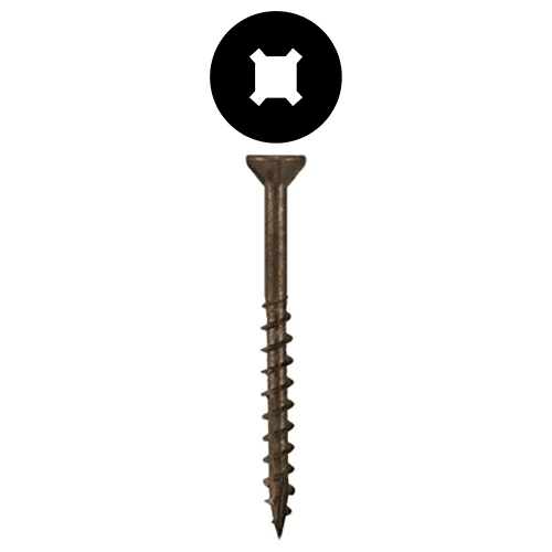 #8 x 2" Flat Head Assembly Screws, Square/Phillips Drive Coarse Thread with Nibs and Double Auger Point, Lubricated, Box of 1 Thousand by Quickscrews