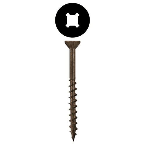 #8 x 2-1/4" Flat Head Assembly Screws, Square/Phillips Drive Coarse Thread with Nibs and Double Auger Point, Plain, Box of 1 Thousand by Quickscrews