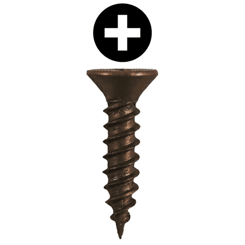 #6 x 5/8" Flat Head Hinge Edge Screws, Phillips Drive Twinfast Thread and Twinfast Point, Antique Brass, Box of 1 Thousand by Quickscrews