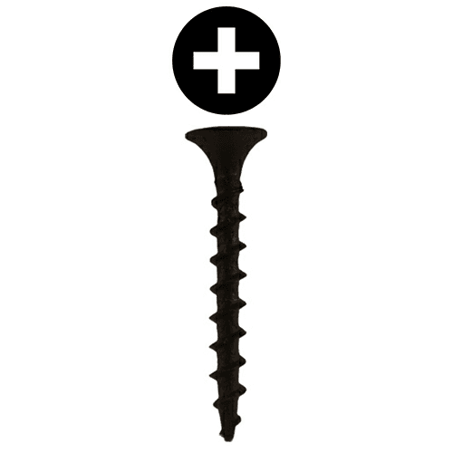 #6 x 1-1/2" Bugle Head Drywall Screws, Phillips Drive Coarse Thread and Sharp Point, Black, Box of 1 Thousand by Quickscrews