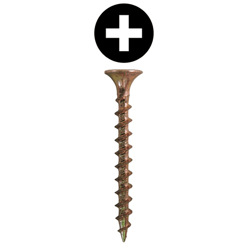 #6 x 1-1/2" Bugle Head Drywall Screws, Phillips Drive Coarse Thread and Sharp Point, Zinc Yellow, Box of 1 Thousand by Quickscrews