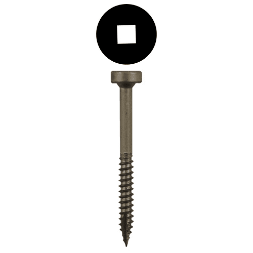 #6 x 1-1/4" Modified Pan Head Face Frame/Pocket-Hole Screws, Square Drive Fine Thread and Type 17 Auger Point, Plain, Box of Hundred by Quickscrews