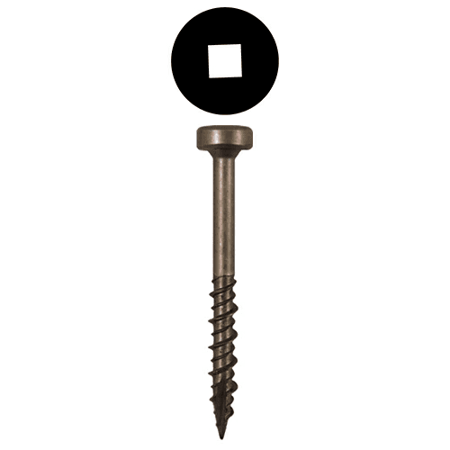 #7 x 1-1/2" Modified Pan Head Face Frame/Pocket-Hole Screws, Square Drive Hi-Low Thread and Type 17 Auger Point, Plain, Box of Hundred by Quickscrews