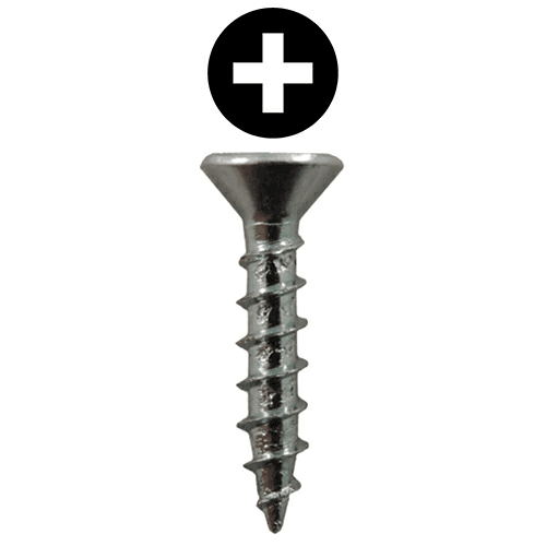 #6 x 5/8" Large Flat Head Hinge Edge Screws, Phillips Drive Coarse Thread and Sharp Point, Zinc, Box of 5 Thousand by Quickscrews