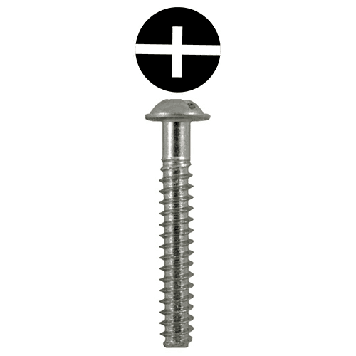 #12 x 1-3/4" Round Washer Head Knob & Pull Machine Screws, Phillips/Slotted Drive Type B Thread and Blunt Point, Zinc, Box of Hundred by Quickscrews