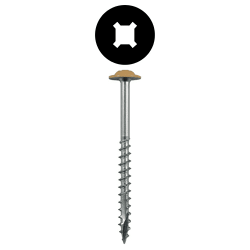 #10 x 3" Round Washer Head Installation Screws, Square/Phillips Drive Coarse Thread and Double Auger Point, Zinc, Box of 1.5 Thousand by Quickscrews