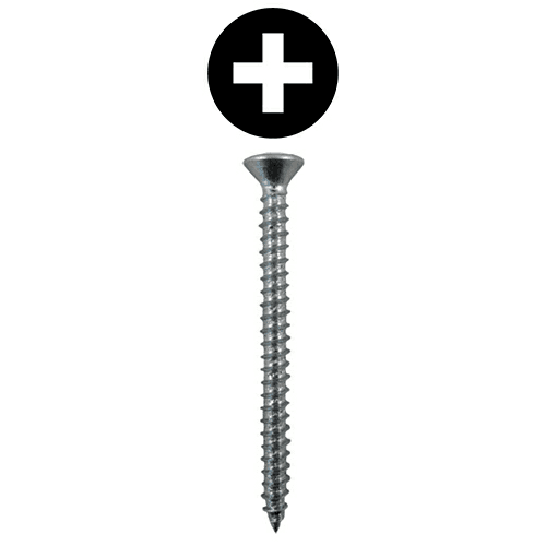 #8 x 2-1/2" Flat Head Hinge Edge Screws, Phillips Drive Fine Thread and Type AB Point, Zinc, Box of 2.5 Thousand by Quickscrews