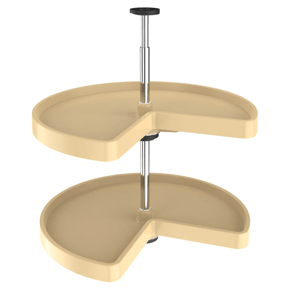 Value Line 24" Kidney 2 Tray Lazy Susan, Almond
