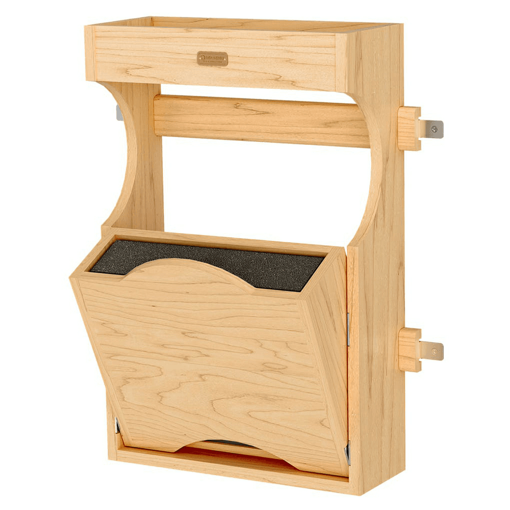 13-1/2" 4DMKB Door-Mount Tip-Out Knife Storage Organizer, Clear Polyurethane