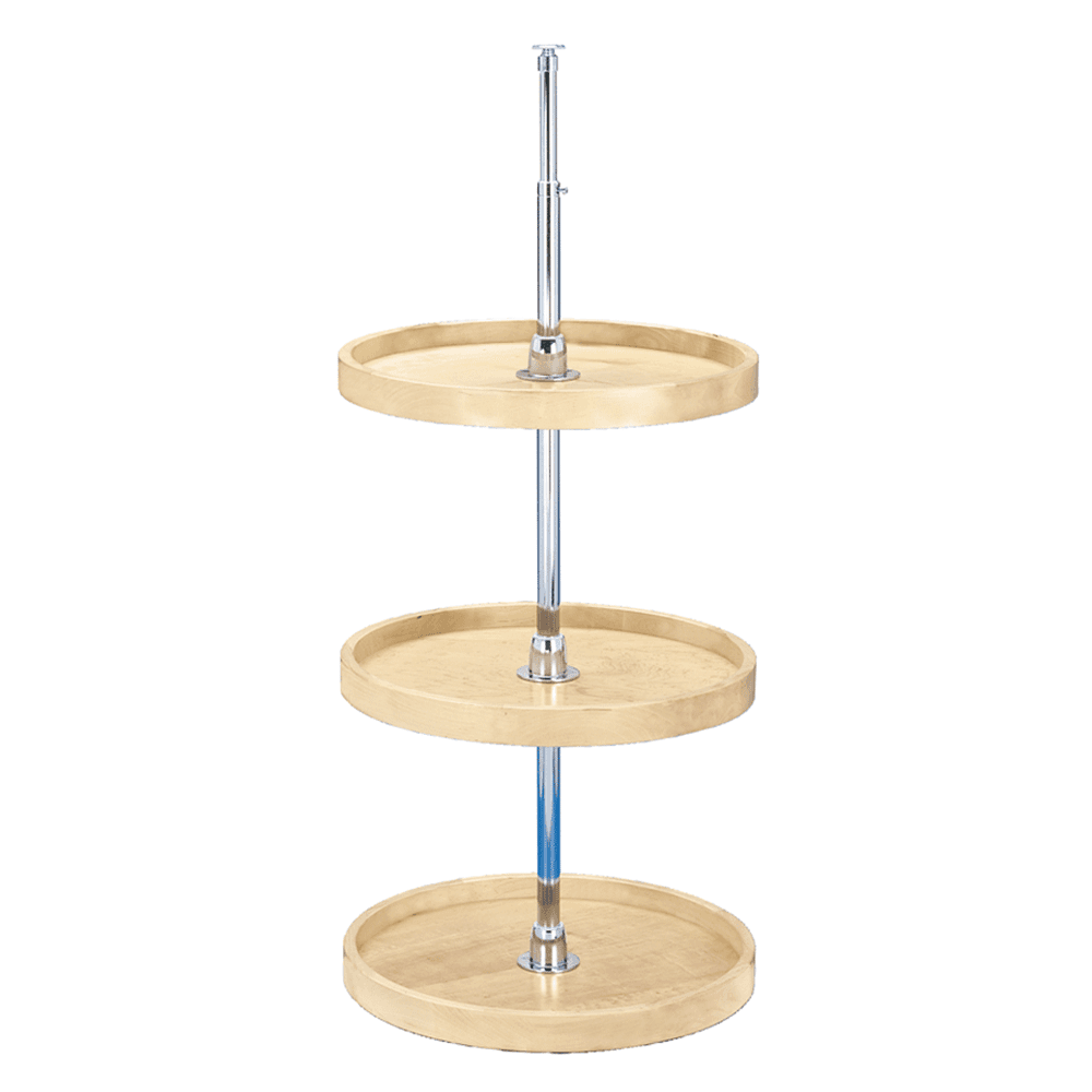 4WLS 18" Full-Circle 3 Tray Wood Lazy Susan
