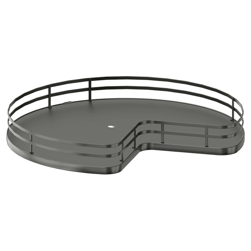 28" Kidney Lazy Susan with Swivel Bearing for Corner Base Cabinet, Orion Gray