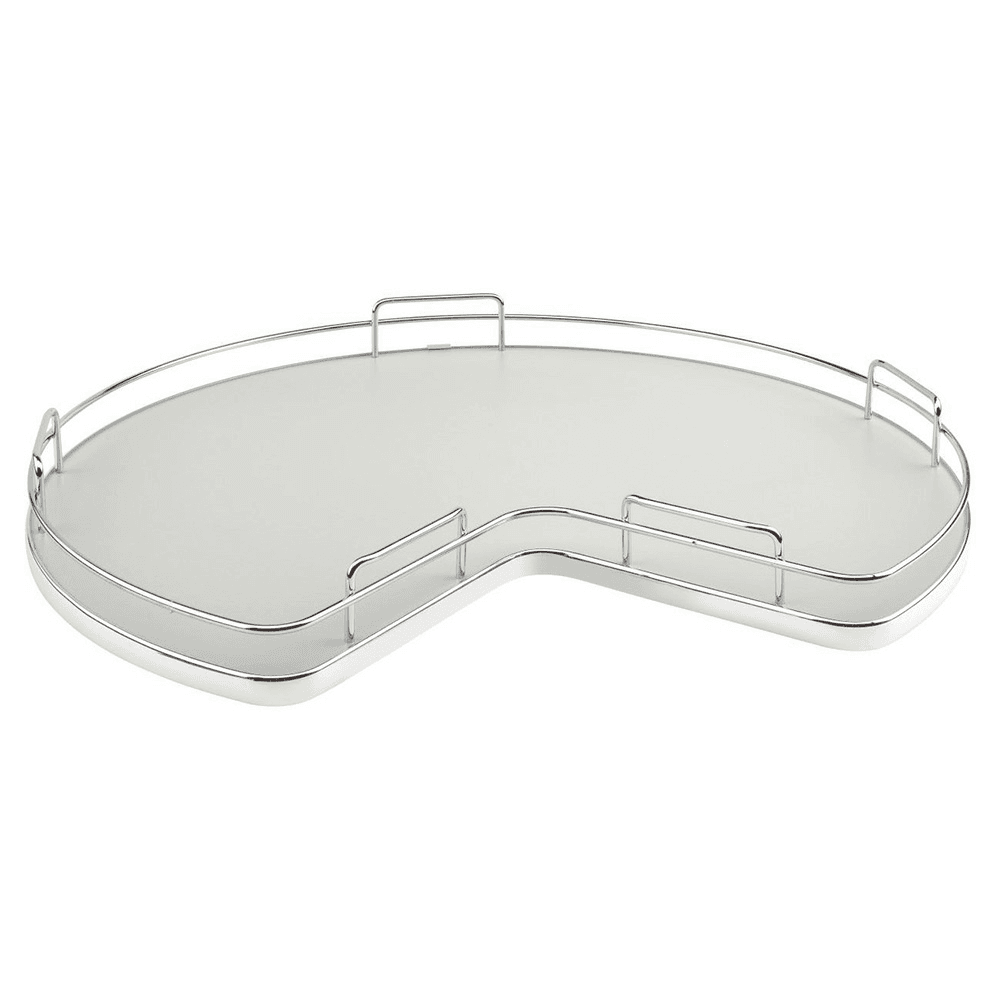 32" Kidney Lazy Susan with Swivel Bearing for Corner Base Cabinet, Gray